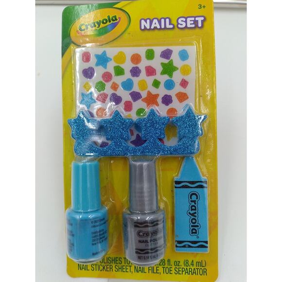 Crayola Girl Nail Polish Sets Polish Sticker Sheets Nail Files Separator Ages 3+ - Picture 1 of 1